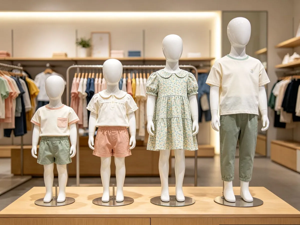 Child full body mannequins supplied for a kids clothing brand