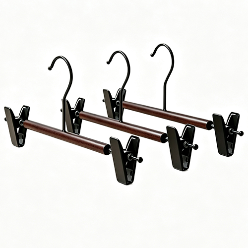 Dark Wood Round Bar Pants Hanger
