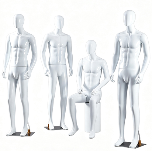 Glossy White Male Full Body Mannequins
