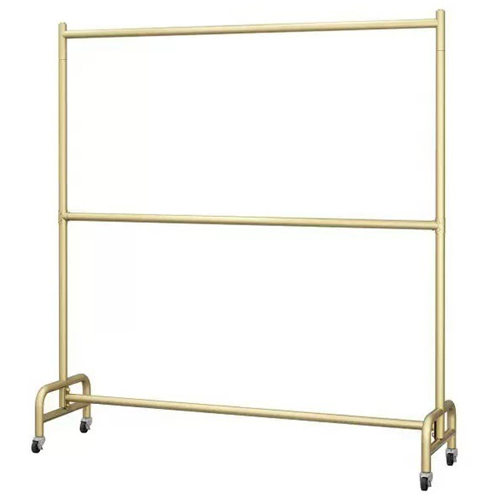 Gold Double Rail Rolling Garment Rack