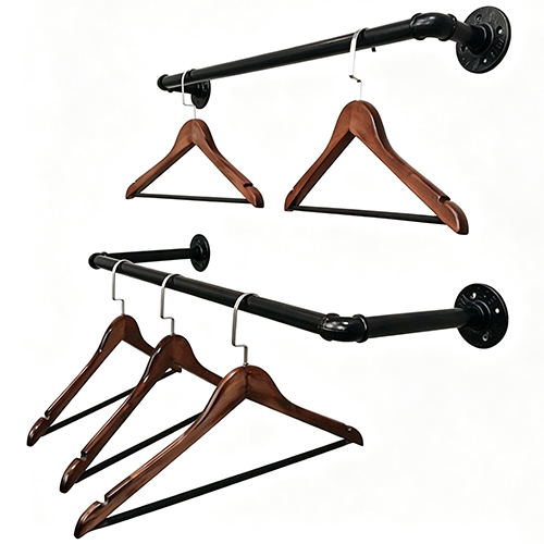 Industrial Wall Mount Pipe Clothing Rail