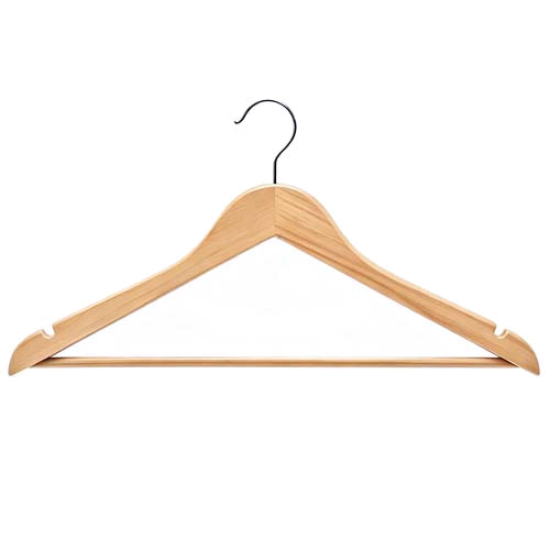 Natural wood suit hanger