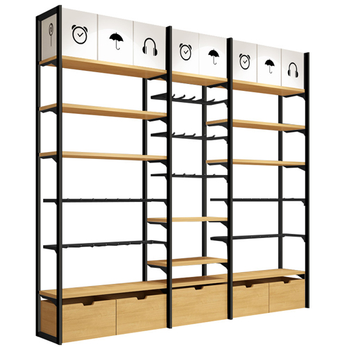 Steel & Wood Wall Display Shelving