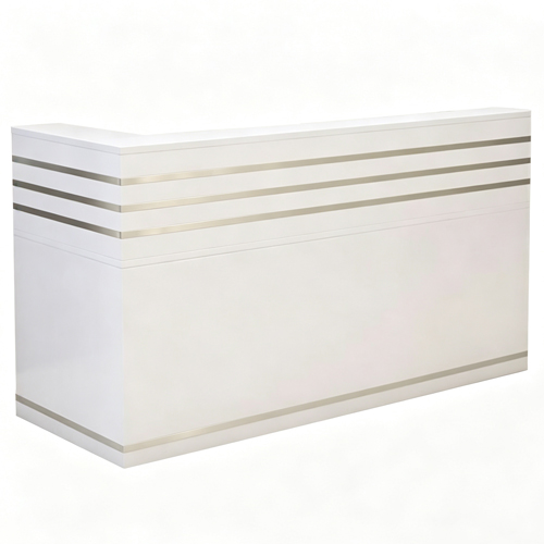 White L-shaped Reception Counter