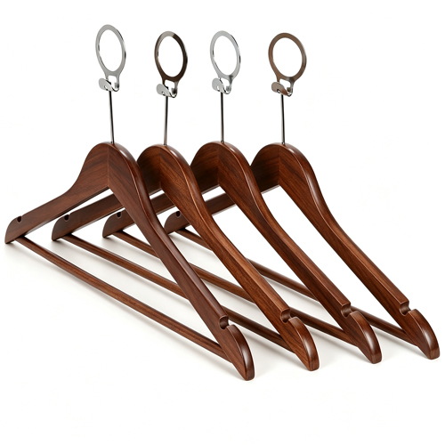 Wooden Hangers with Security Ring