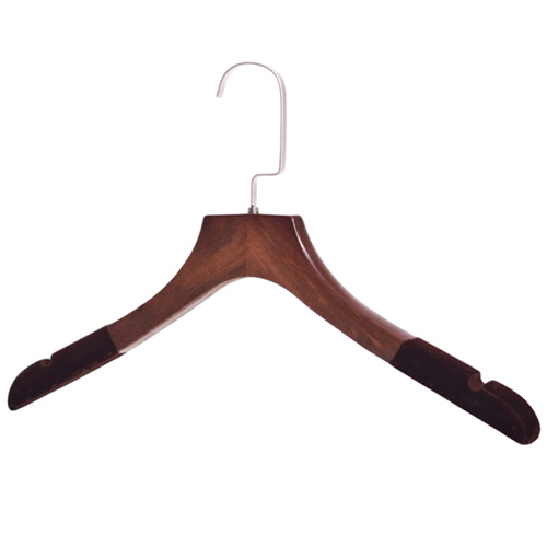 Wooden Suit Hanger with Flocked Shoulder