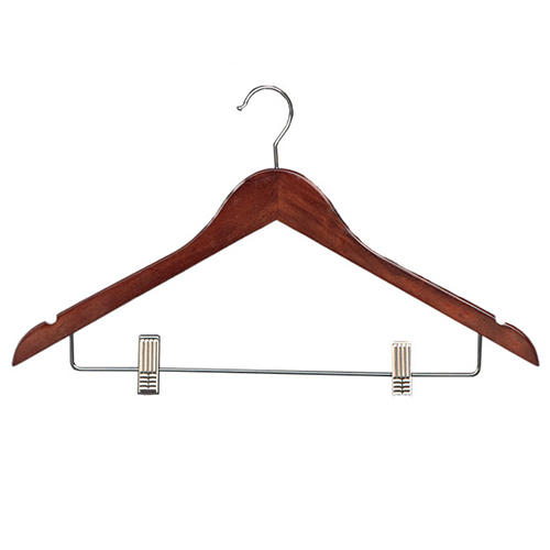 Wooden Suit Hanger with Clips